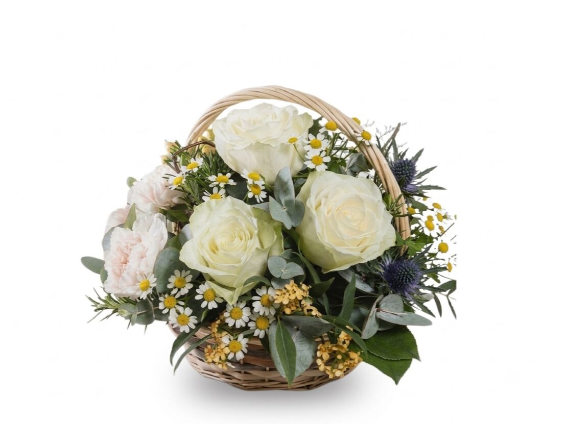 Vibrant Florist Choice Gift Basket with Seasonal Blooms