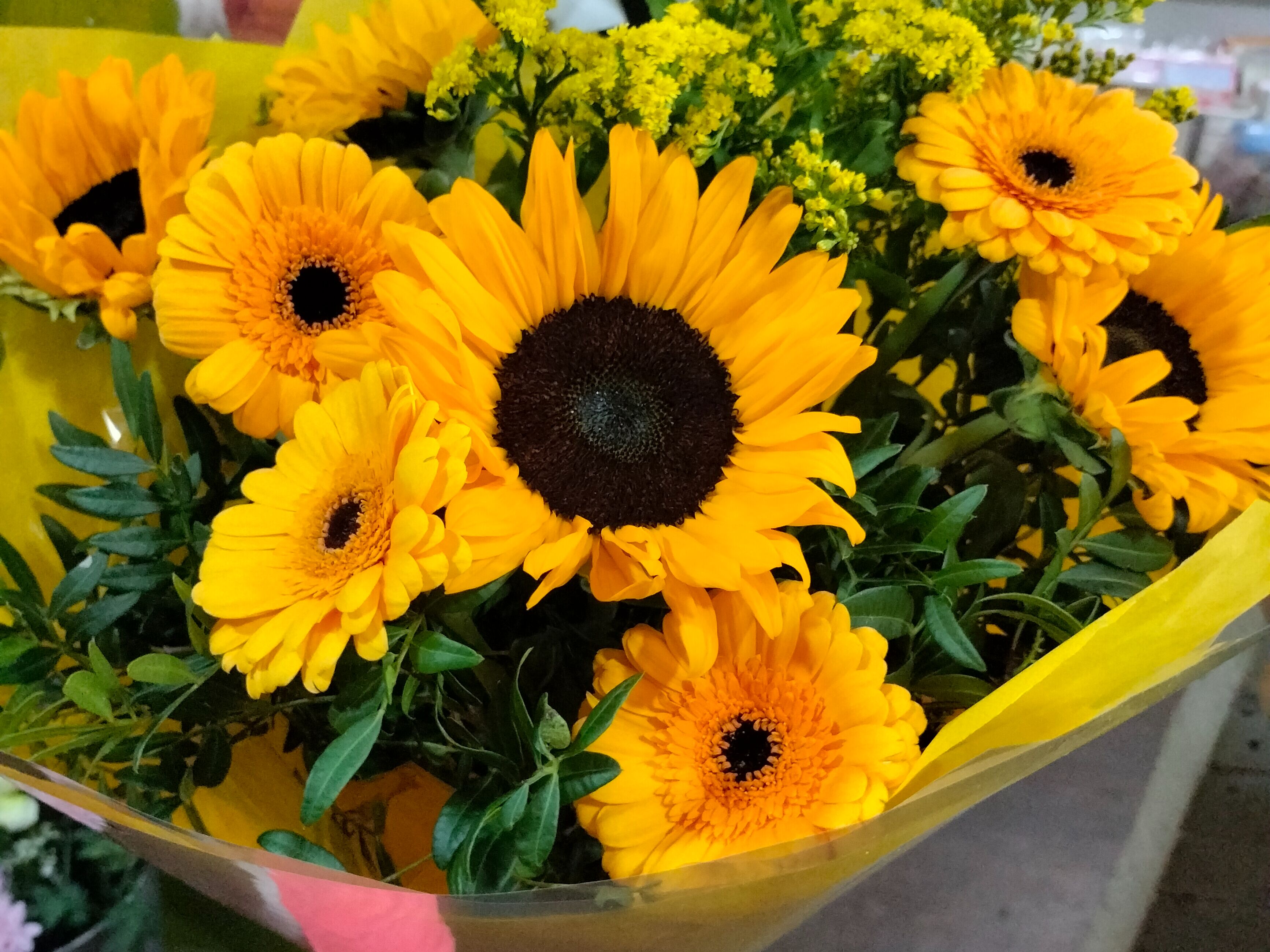 Bright Yellow Summer Bouquet with Lush Seasonal Blooms