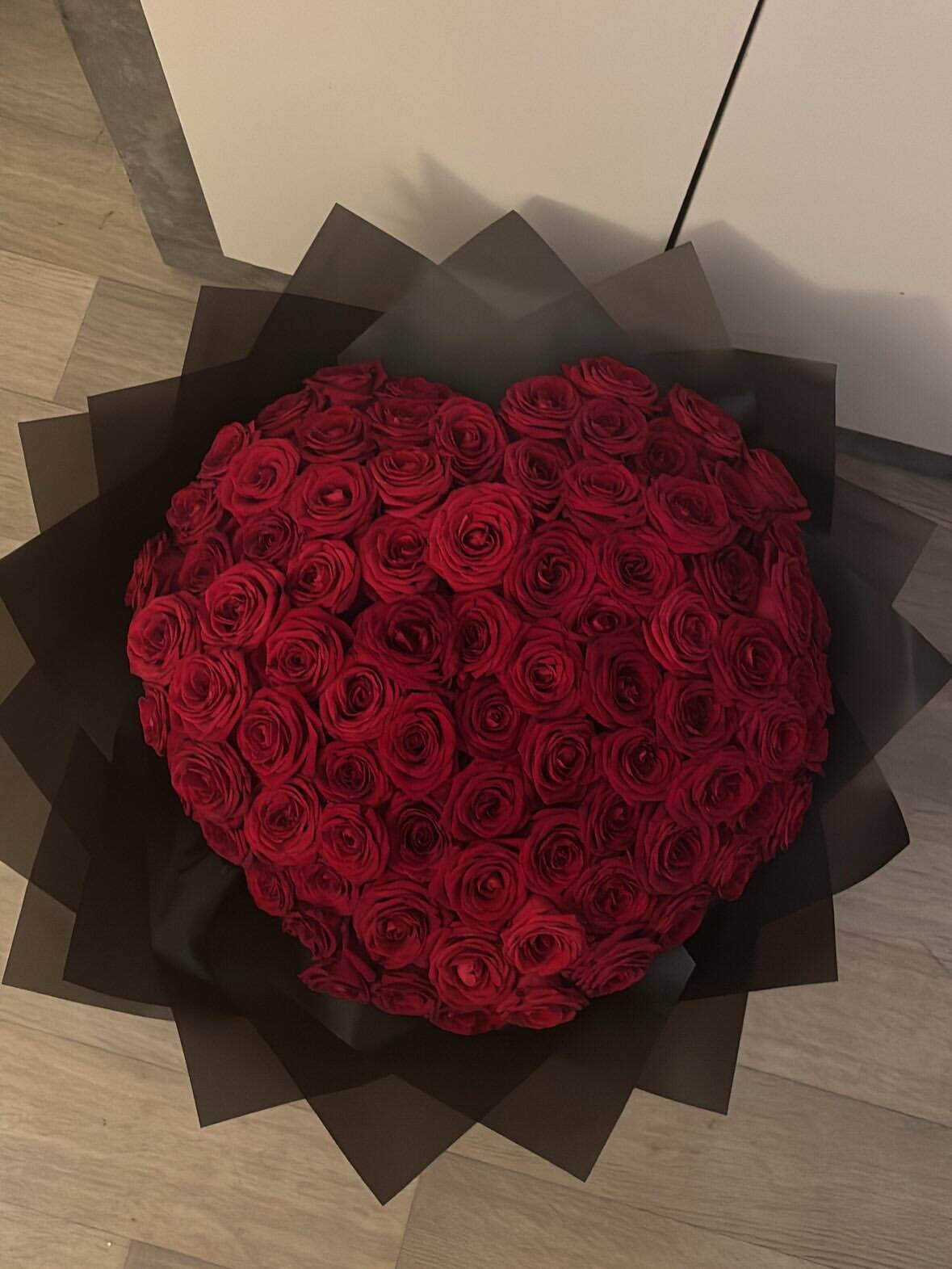 100rose heart bouquet