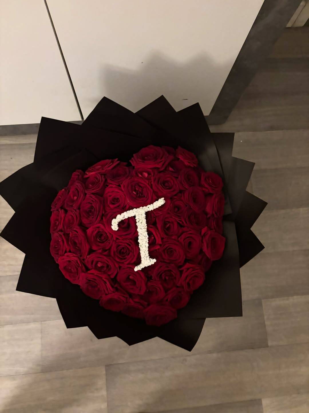 50 rose heart bouquet