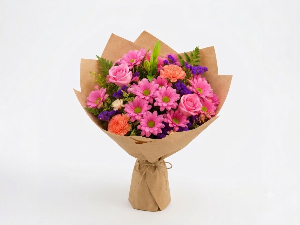 Vibrant Pink Mixed Flower Bouquet for Any Occasion