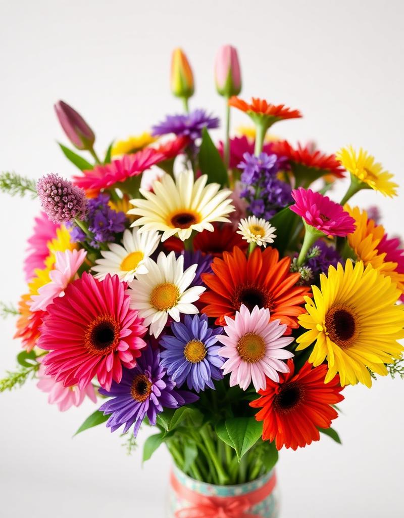 Vibrant and colourful birthday bouquet